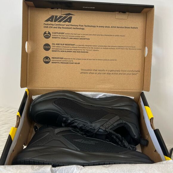 Avia Canyon SR Black Non Slip Work Shoes Men’s sneakers size 8.5 wide 4E - Picture 8 of 11